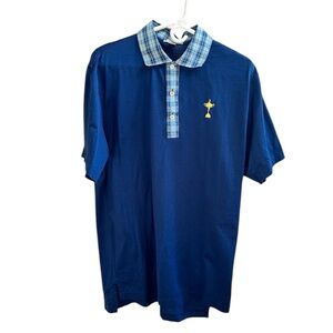 Peter Millar Ryder Cup Scotland 2014 Gleneagles Blue Polo Shirt Sz M